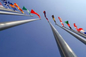 Divers poteaux de drapeau d&amp;#39;acier inoxydable de forme pour des places de ville / terminaux / stades de douane fournisseur